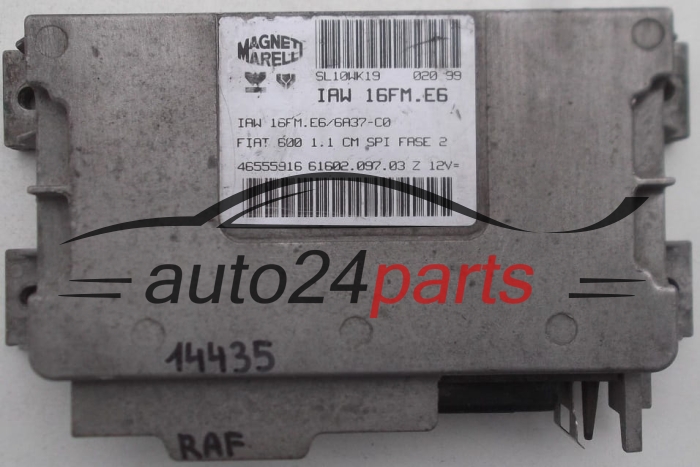 KOMPUTER STEROWNIK SILNIKA FIAT SEICENTO 1.1, MAGNETI MARELLI IAW 16FM.E6, IAW16FME6, 61602.097.03, 6160209703, 46555916