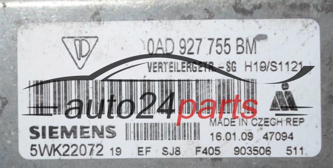 STEROWNIK SKRZYNI AUTOMATYCZNEJ PORSCHE CAYENNE SIEMENS 5WK22072, 0AD 927 755 BM