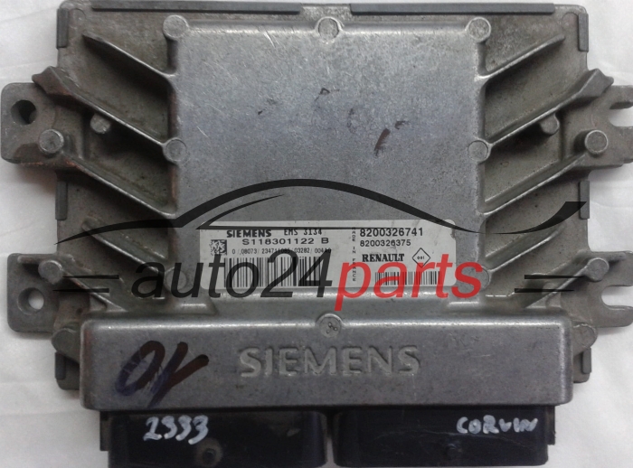 KOMPUTER STEROWNIK SILNIKA RENAULT CLIO 1.6 SIEMENS EMS 3134 S118301122B, S118301122 B, 118301122, 8200326741, 8200326375