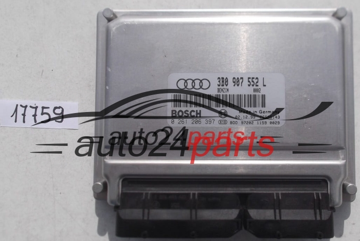 ECU CENTRALITA DE MOTOR AUDI A4, A6 2.4 V6, BOSCH 0 261 206 397, 0261206397, 3B0 907 552 L, 3B0907552L