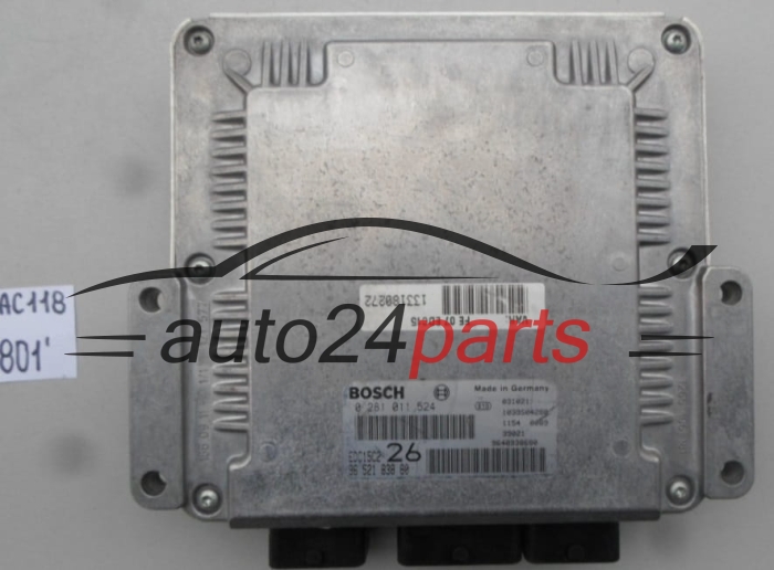  CITROEN C5 2.0 HDI BOSCH 0281011524, 0 281 011 524, 9652183880, 96 521 838 80, EDC15C2 26 