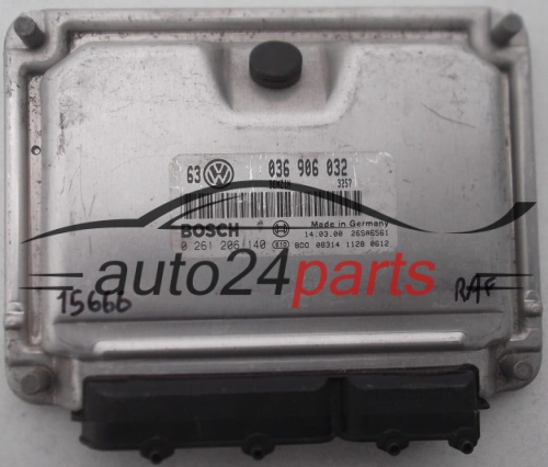 KOMPUTER STEROWNIK SILNIKA VW VOLKSWAGEN GOLF BORA 1.4 BOSCH 0 261 206 140, 0261206140, 036 906 032, 036906032