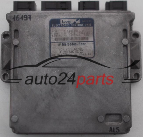 CALCULATEUR MOTEUR MERCEDES W210 2.2 D LUCAS R 04010017 D, R04010017D, A 020 545 53 32, A0205455332