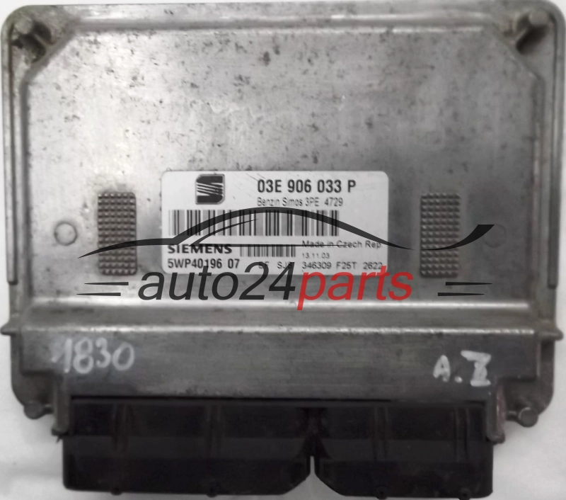 Sterownik silnika SEAT IBIZA CORDOBA 1.2 AZQ 03E906033P SIEMENS 5WP40196 BENZIN SIMOS 3PE 4729 - 1808 1830 1832 1938 1939 3029 3034 3035 5627 5647 5650 6605 8670 9766 11714