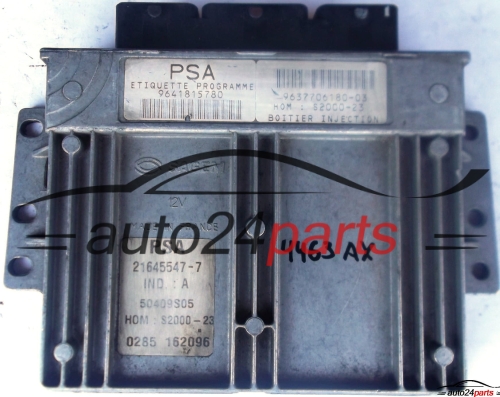 ECU CENTRALITA DE MOTOR PEUGEOT 206 1.4 21645547-7, 9641815780, 9637706180-03, S2000-23