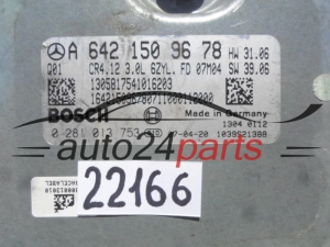 KOMPUTER STEROWNIK SILNIKA MERCEDES W 164 BOSCH 0 281 013 753, 0281013753, A 642 150 96 78, A6421509678, CR4.12 