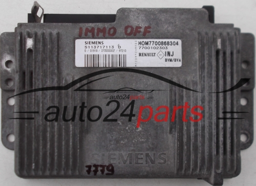MOTORSTEUERGERÄT ECU STEUERGERAT RENAULT MEGANE SCENIC 2.0 SIEMENS S113717113D, , HOM7700868304, 7700102303 INJ BVM/BVA
