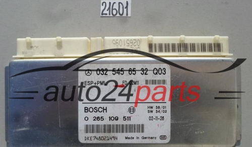 ABS STEROWNIK ESP+PML MERCEDES W 211, BOSCH 0 265 109 511, 0265109511, 032 545 65 32 Q03, 0325456532Q03