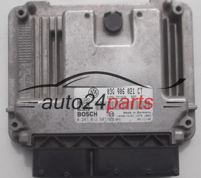 ECU CENTRALITA DE MOTOR SEAT LEON 1.9 TDI BLS 03G 906 021 CT, 03G906021CT, BOSCH 0 281 012 607, 0281012607, DIESEL EDC16U34, 1039S13107
