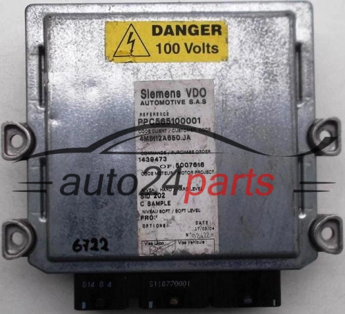 KOMPUTER STEROWNIK SILNIKA FORD FOCUS C-MAX 1.6 TDCI 4M5112A650.JA, 4M5112A650JA, PPC565100001, 1439473 - 6722