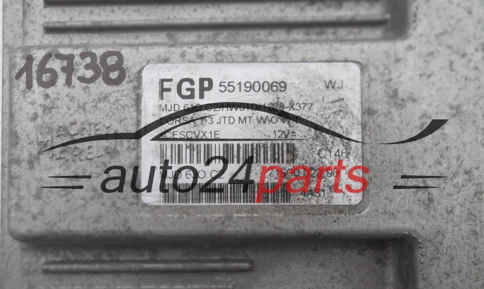 FGP 55190069 WJ CENTRALITA DE MOTOR Opel Corsa C 1.3 CDTI Z13DT Y13DT Magneti Marelli MJD6JO.C2