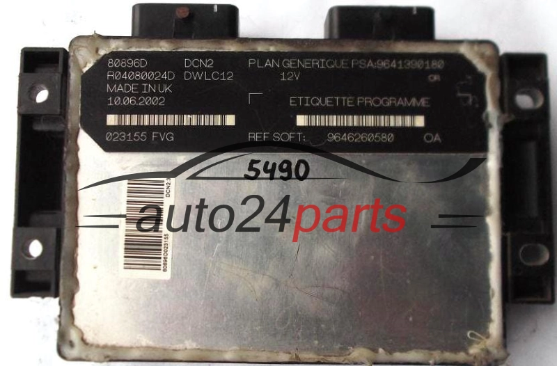KOMPUTER STEROWNIK SILNIKA CITROEN C15 1.9 LUCAS R04080024D PSA: 9641390180 SOFT 9646260580, DCN2, DWLC12