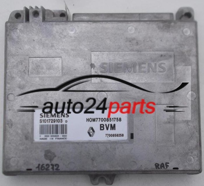 KOMPUTER STEROWNIK SILNIKA RENAULT CLIO SIEMENS S101729103 D, S101729103D, HOM7700851758