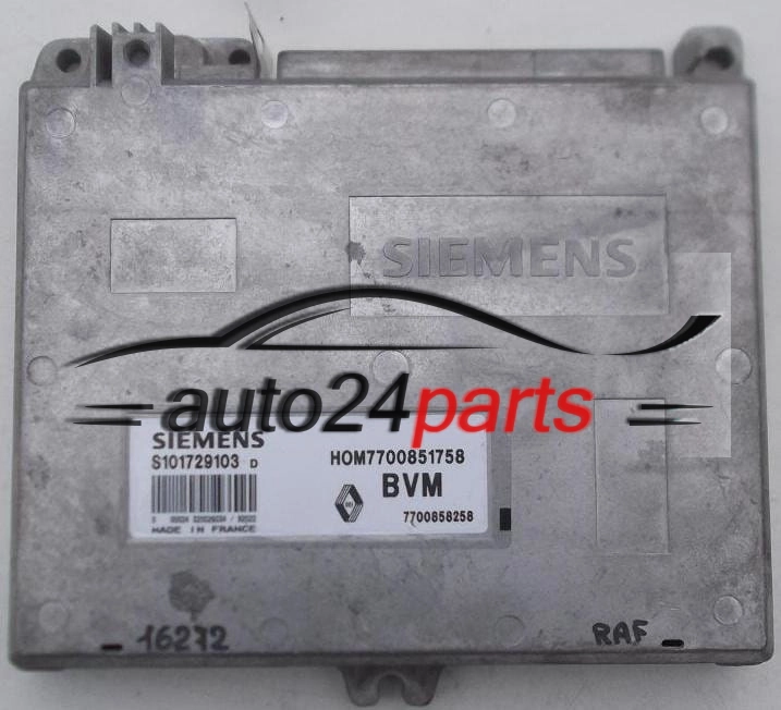 KOMPUTER STEROWNIK SILNIKA RENAULT CLIO SIEMENS S101729103 D, S101729103D, HOM7700851758