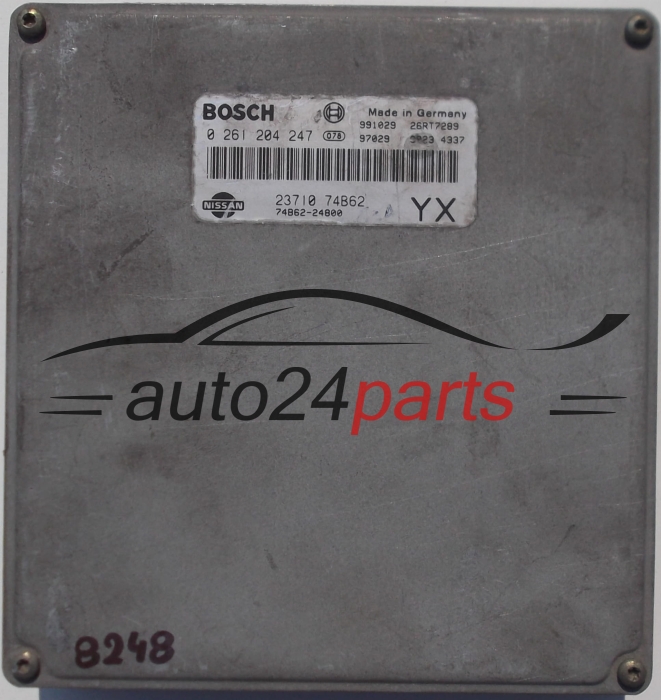 CALCULATEUR MOTEUR NISSAN MICRA 1.3 BOSCH 0 261 204 247, 0261204247, 23710-74B62, 2371074B62, 74B62-24800, 74B6224800 YX