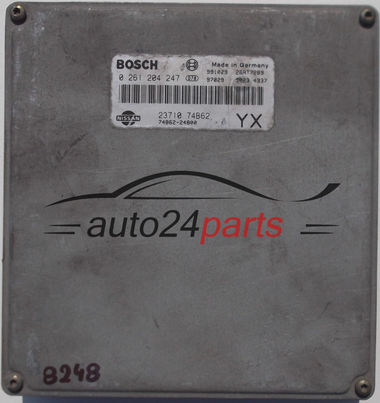 CALCULATEUR MOTEUR NISSAN MICRA 1.3 BOSCH 0 261 204 247, 0261204247, 23710-74B62, 2371074B62, 74B62-24800, 74B6224800 YX