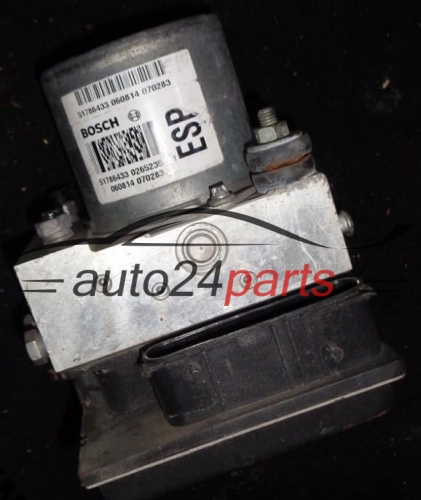 ABS PUMPE BLOCK HYDRAULIKPUMPE STEUERGERAT  FIAT GRANDE PUNTO BOSCH 0 265 235 231,  51786433, 0 265 950 628