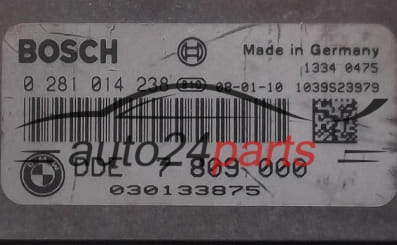 MOTORSTEUERGERÄT ECU STEUERGERÄT BMW E60 520 2.0 D BOSCH 0281014238, 0 281 014 238, DDE 7 809 000, DDE7809000, 7809000, 1039S23979
