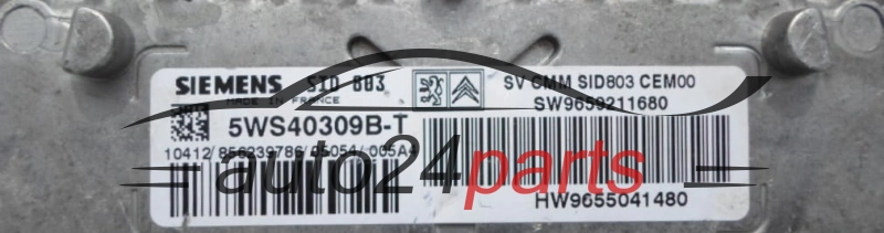 KOMPUTER STEROWNIK SILNIKA CITROEN PEUGEOT 2.0 HDI 5WS40309B-T, 5WS40309BT, SW9659211680 