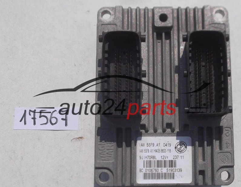 KOMPUTER STEROWNIK SILNIKA FIAT LANCIA 1.2-1.4 IAW 5SF9.A1, IAW5SF9A1, 51903139