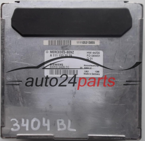 MOTORSTEUERGERÄT ECU STEUERGERÄT MERCEDES W170 SLK 230 SIEMENS 5WK90405 (1), 5WK9 0405 (1), A1111532079, A 111 153 20 79, 1111532079