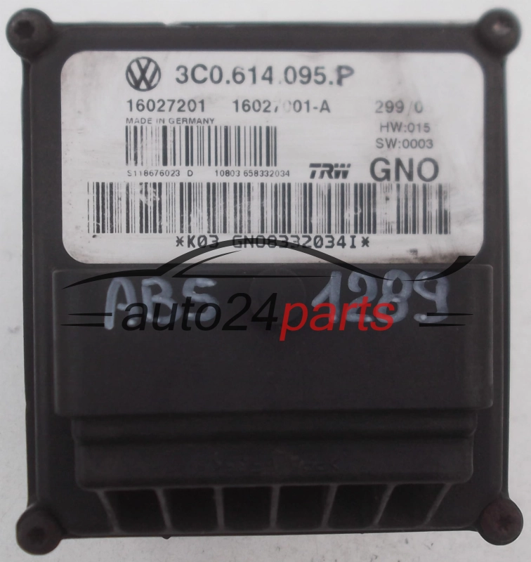 ABS VOLKSWAGEN PASSAT 3C0.614.095.P, 3C0614095P, TRW 16027001-A, 16027001A, 16027201, S118676023D