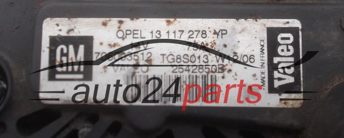 Alternador OPEL ASTRA H 1.3 CDTI Z13DTH VALEO 2542850B, GM 13 117 278 YP