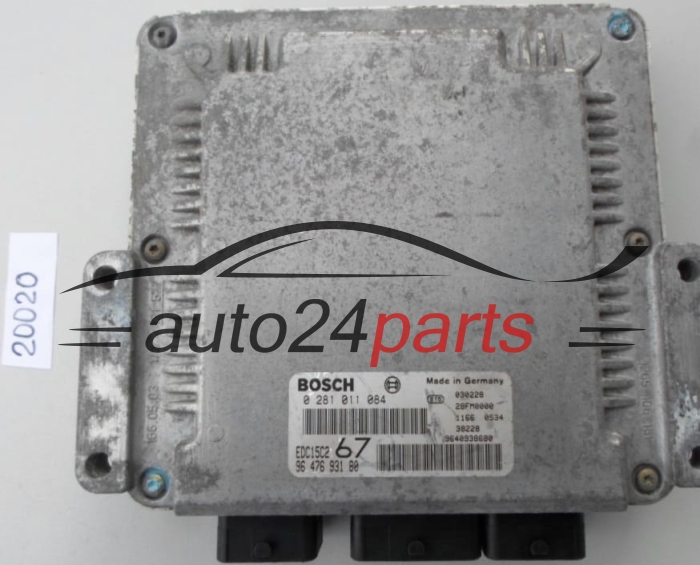 KOMPUTER STEROWNIK SILNIKA CITROEN XSARA PICASSO 2.0 HDI BOSCH 0 281 011 084, 0281011084, 96 476 931 80, 9647693180, EDC15C2 67