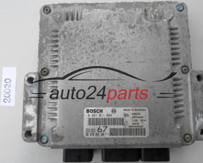 KOMPUTER STEROWNIK SILNIKA CITROEN XSARA PICASSO 2.0 HDI BOSCH 0 281 011 084, 0281011084, 96 476 931 80, 9647693180, EDC15C2 67