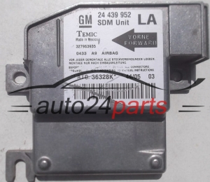 AIRBAG STEUERGERAT OPEL CORSA C GM 24 439 952 LA, 24439952, 24439952LA, Temic 327963935 