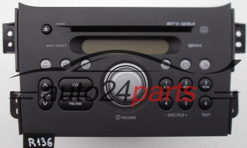 RADIO CD MP3 WMA PACR 08  OPEL AGILA  SUZUKI  39101-51K0 / 3910151K0 / 39101-51K00-EZR / 3910151K00EZR / CQ-MX0770G / CQMX0770G - R136, R170