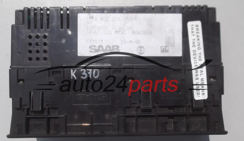 PANEL OGRZEWANIA STEROWNIK NAWIEWU REGULATOR KLIMATRONIK SAAB 900 A067455, F03573