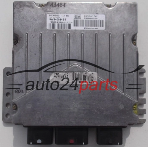 MOTORSTEUERGERÄT ECU STEUERGERAT CITROEN PEUGEOT SIEMENS 5WS40024E-T, 5WS40024ET, SW 9646449380, HW 9644302380 