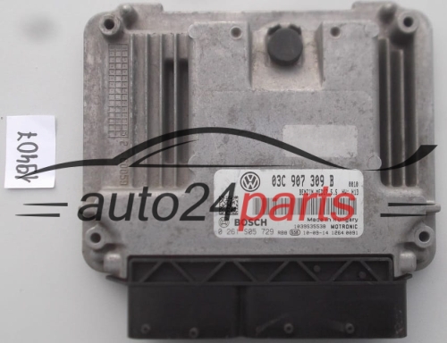 KOMPUTER STEROWNIK SILNIKA VW VOLKSWAGEN GOLF TSI 03C907309B, 03C 907 309 B, BOSCH 0261S05729, 0 261 S05 729, BENZIN MED17.5.5 0010, 1039S35538