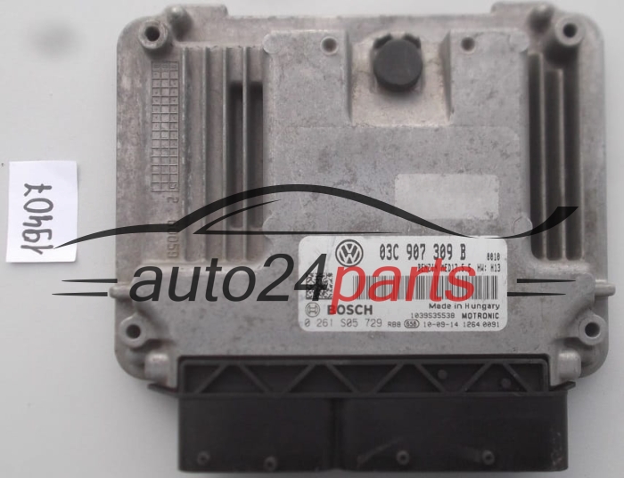 KOMPUTER STEROWNIK SILNIKA VW VOLKSWAGEN GOLF TSI 03C907309B, 03C 907 309 B, BOSCH 0261S05729, 0 261 S05 729, BENZIN MED17.5.5 0010, 1039S35538