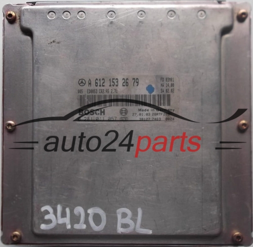KOMPUTER STEROWNIK SILNIKA MERCEDES SPRINTER 2.7 CDI BOSCH 0281011057, 0 281 011 057, A6121532679, A 612 153 26 79, ED0053 CR2.45, 28RTF288 -