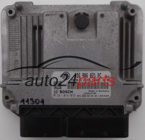 KOMPUTER STEROWNIK SILNIKA VW VOLKSWAGEN CADDY 1.9 TDI 03G906021PC, 03G 906 021 PC, 03G906021CG, 03G 906 021 CG, BOSCH 0 281 014 072, 0281014072, DIESEL EDC16U34 0810, 1039S22709 - 11301