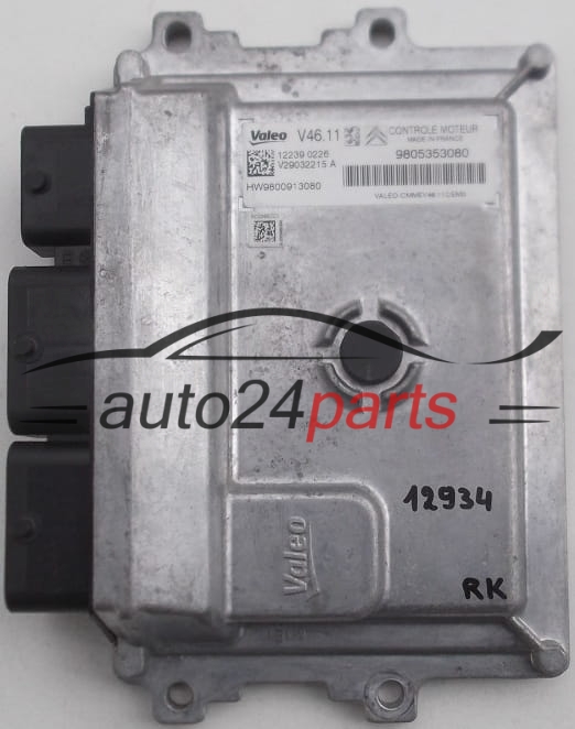 KOMPUTER STEROWNIK SILNIKA CITROEN PEUGEOT VALEO V46.11, 9805353080, HW 9800913080