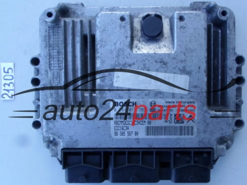 KOMPUTER STEROWNIK SILNIKA PEUGEOT 206 2.0 HDI BOSCH 0 281 011 783, 0281011783, 96 585 567 80, 9658556780, 9654490280, 1039S07456, EDC16C34