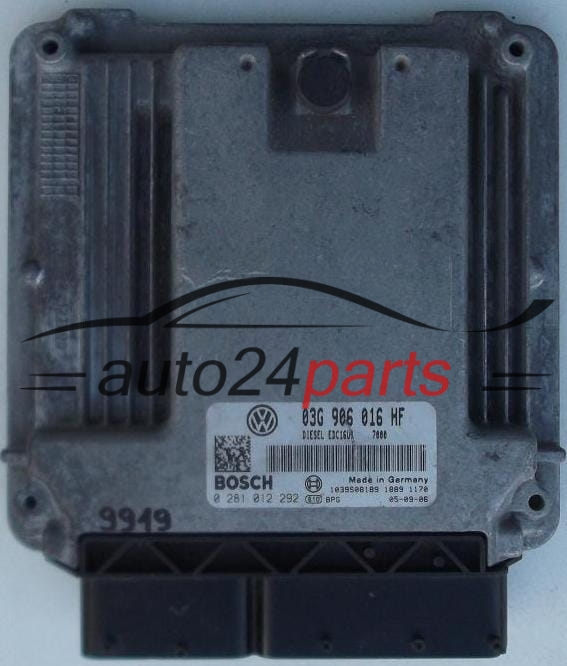 KOMPUTER STEROWNIK SILNIKA SEAT, VW, SKODA OCTAVIA 2.0 TDI, BOSCH 0281012292, 03G906016HF