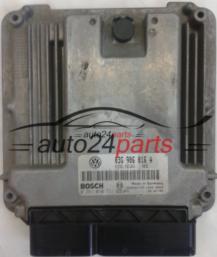 MOTORSTEUERGERÄT ECU STEUERGERÄT VW VOLKSWAGEN TOURAN 1.9 TDI 03G906016A, BOSCH 0281010731