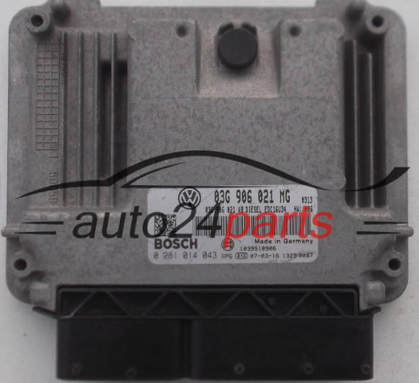 KOMPUTER STEROWNIK SILNIKA VW VOLKSWAGEN TOURAN 1.9 TDI 03G906021MG, 03G 906 021 MG, 03G906021AB, BOSCH 0281014043, 0 281 014 043, DIESEL EDC16U34 0313 1039S18906