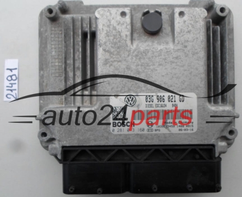 MOTORSTEUERGERÄT ECU STEUERGERAT SKODA OCTAVIA 2.0 TDI BOSCH 0 281 013 160, 0281013160, 03G 906 021 GD, 03G906021GD