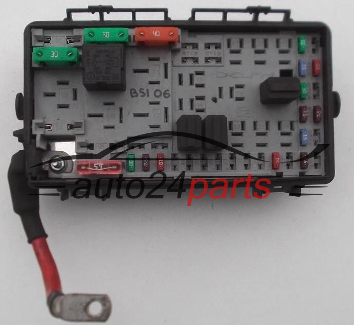 SKRZYNKA ELEKTRYCZNA PRZEKAŻNIKÓW I BEZPIECZNIKÓW MODUŁ NADWOZIA CENTRALKA KOMFORTU BSI PRZEDNIA OPEL CORSA D 2006-, 13217387 EA