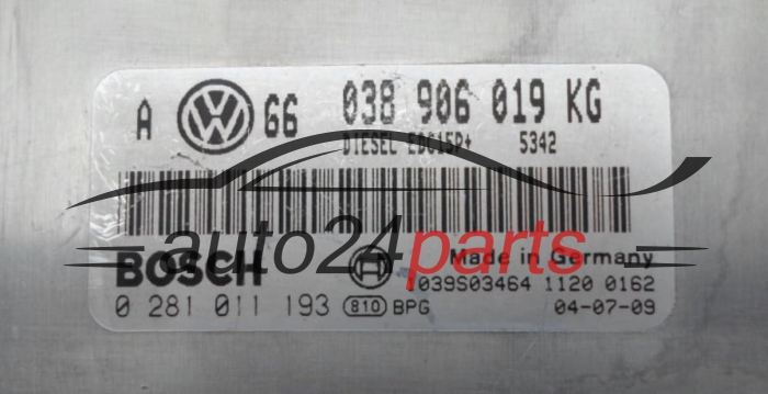 MOTORSTEUERGERÄT ECU STEUERGERÄT  SEAT LEON 1.9 TDI ARL BOSCH 0 281 011 193,  038 906 019 KG