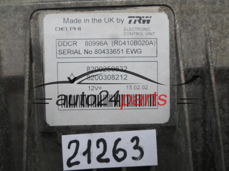  RENAULT MEGANE 1.5 DCI Delphi R0410B020A, 8200259832, 8200308212
