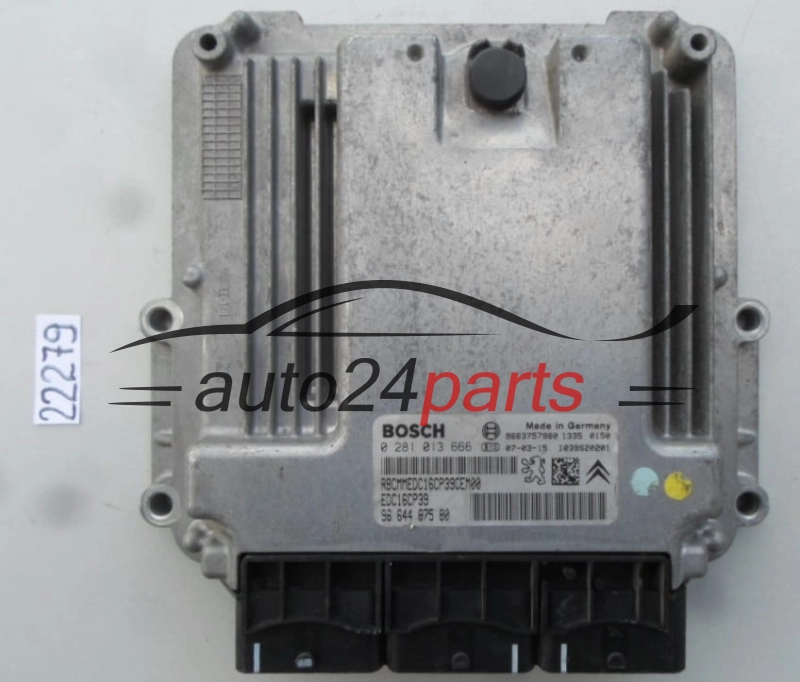 KOMPUTER STEROWNIK SILNIKA CITROEN PEUGEOT 2.2 HDI BOSCH 0 281 013 666, 0281013666, 96 644 875 80, 9664487580