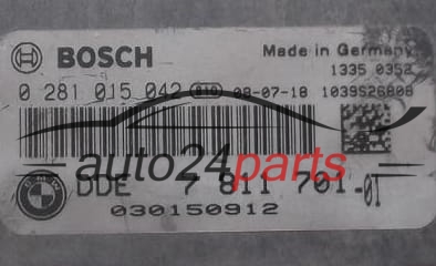 KOMPUTER STEROWNIK SILNIKA BMW E81 BOSCH 0 281 015 042, 0281015042, DDE 7 811 701 -01, DDE781170101, 7811701