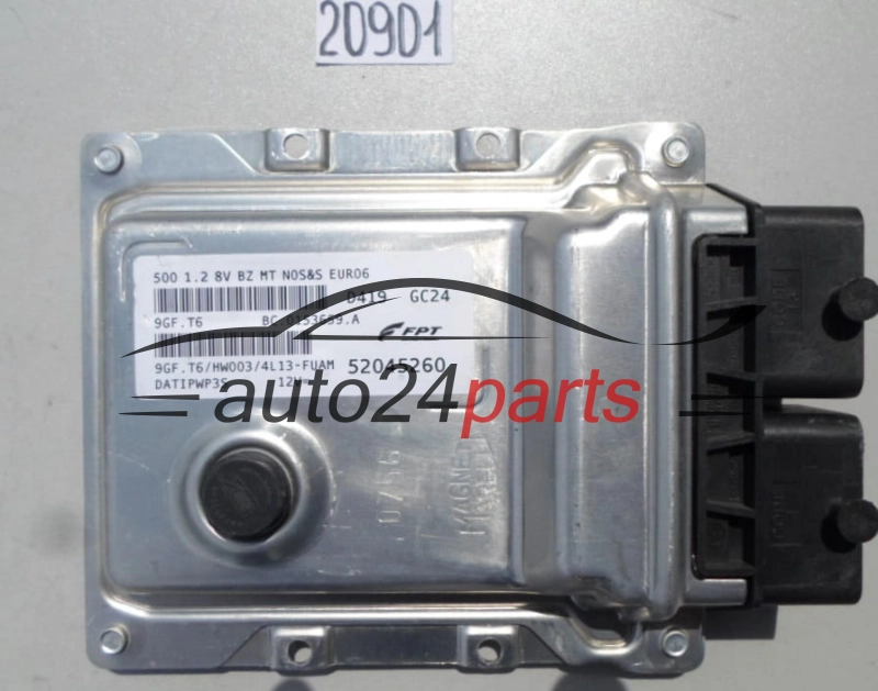 KOMPUTER STEROWNIK SILNIKA FIAT 500 1.2 52045260, 9GF.T6, 9GFT6