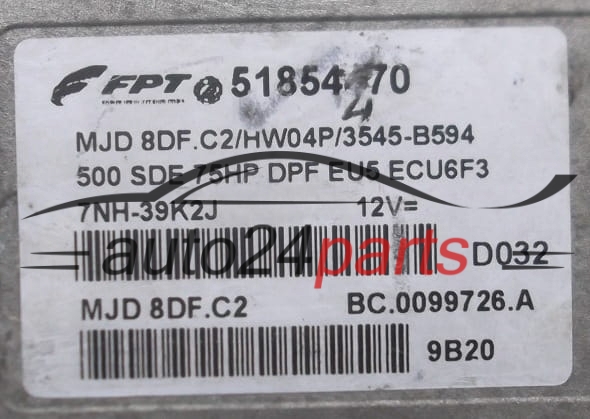 MOTORSTEUERGERÄT ECU STEUERGERÄT  FIAT 500 1.3 MJTD MAGNETI MARELLI MJD 8DF.C2